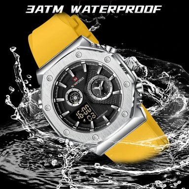 RELOJ NAVIFORCE HOMBRE DIGITAL NF9216T-SBY CORREA AMARILLA NAV-93 ACERO SILICONA - 3