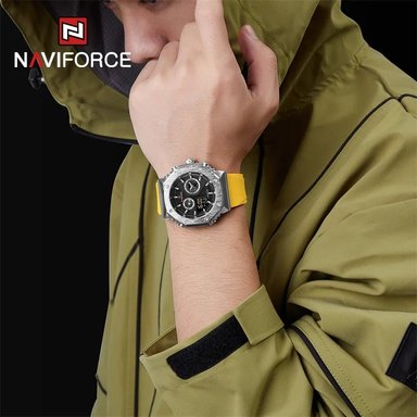 RELOJ NAVIFORCE HOMBRE DIGITAL NF9216T-SBY CORREA AMARILLA NAV-93 ACERO SILICONA - 4