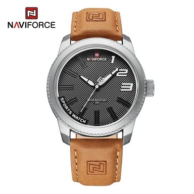 RELOJ NAVIFORCE HOMBRE ANÁLOGO NF9202 CORREA MARRÓN CLARO NAV-106 ACERO CUERO