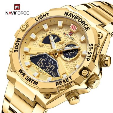 RELOJ NAVIFORCE HOMBRE ANÁLOGO NF9207 DORADO NAV-92 ACERO