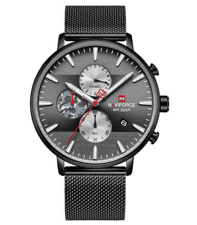 RELOJ NAVIFORCE HOMBRE ANÁLOGO NF 9169 NAVIFORCCE NEGRO NAV-114 ACERO INOXIDABLE
