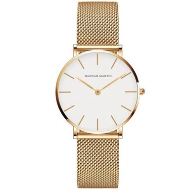 RELOJ HANNAH MARTIN MUJER ANÁLOGO HAN-M-15 HANNA MALLA DORADO BLANCO