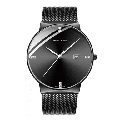 RELOJ HANNAH MARTIN HOMBRE ANÁLOGO NEGRO PLATEADO HAN-29 ACERO