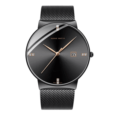 RELOJ HANNAH MARTIN HOMBRE ANÁLOGO NEGRO DORADO HAN-30 ACERO