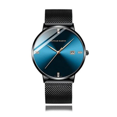 RELOJ HANNAH MARTIN HOMBRE ANÁLOGO NEGRO AZUL HAN-31 ACERO