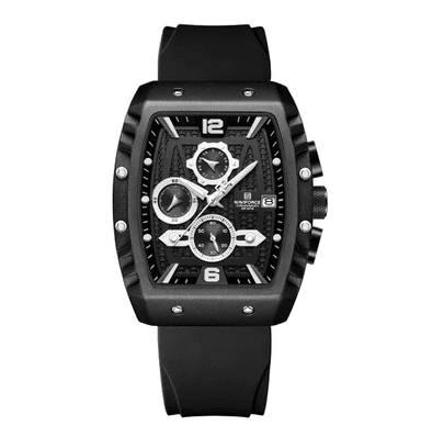 RELOJ NAVIFORCE HOMBRE ANÁLOGO 8025 CORREA NEGRO NAV-124 SILICONA