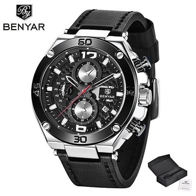 RELOJ BENYAR HOMBRE ANÁLOGO NEGRO BEN-4 CUERO