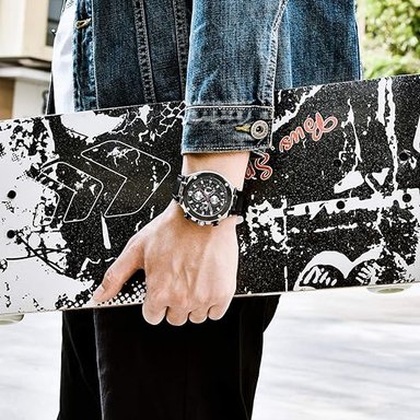 RELOJ BENYAR HOMBRE ANÁLOGO NEGRO BEN-4 CUERO - 4