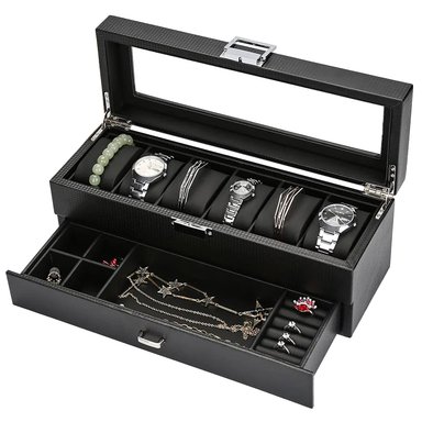 CAJA ORGANIZADORA DE FIBRA 6 SLOTS JOYERO ORG-7