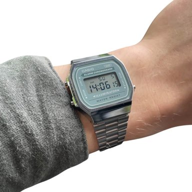 RELOJ CASIO A168WA-3AYD HOMBRE ACERO PLATEADO - 4