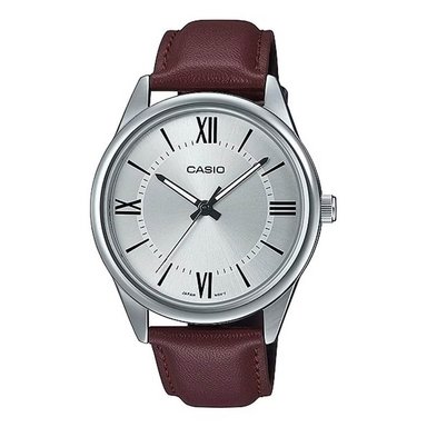 RELOJ CASIO MTP-V005L-7B5 CUERO MARRÓN / BLANCO