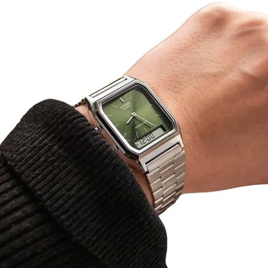 RELOJ CASIO AQ-230A-3AM HOMBRE ACERO PLATEADO - 2