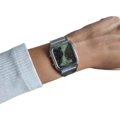 RELOJ CASIO AQ-230A-3AM HOMBRE ACERO PLATEADO - 4