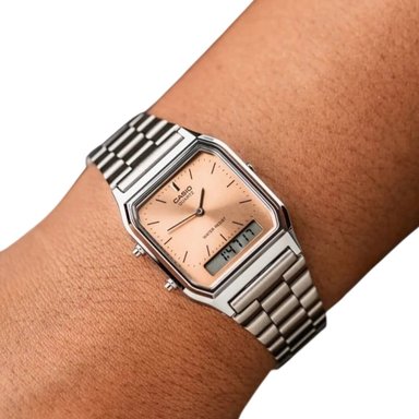 RELOJ CASIO AQ-230A-4AM HOMBRE ACERO PLATEADO - 4