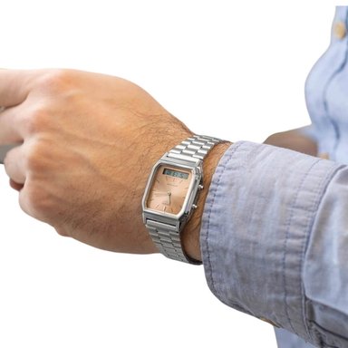 RELOJ CASIO AQ-230A-4AM HOMBRE ACERO PLATEADO - 5