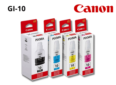 TINTA CANON GI-10 NEGRO PACK BOTELLA Y COLORES