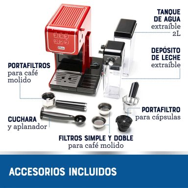 CAFETERA OSTER BVSTEM6801R PRIMALATTE AUTOMÁTICA ROJO - 4
