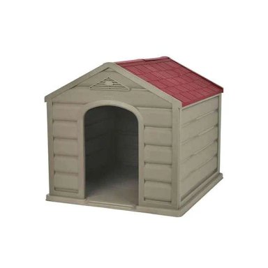 CASA PERRO PEQUEÑO DF 026852 TAUPE/ROJO | PRÁCTICA, ESTABLE Y MODERNA