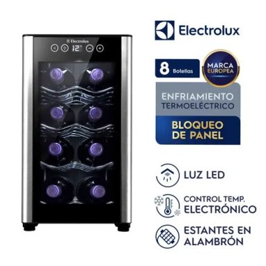 VINERA ELECTROLUX 8 BOTELLAS ERW082XAMB IDEAL PARA HOGAR U OFICINA - 2