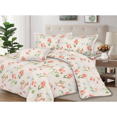 JUEGO DE SÁBANAS ALGODÓN 2PLAZAS 4 PIEZAS 2000 HILOS BLANCO MELÓN