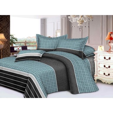 JUEGO DE SÁBANAS ALGODÓN 2PLAZAS 4 PIEZAS 2000 HILOS VERDE NEGRO