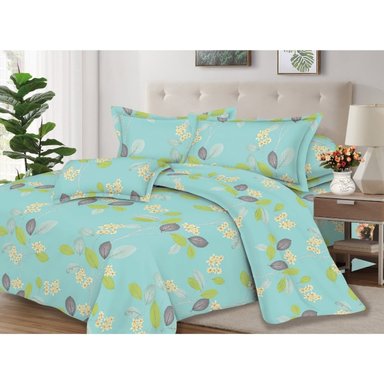 JUEGO DE SÁBANAS ALGODÓN 2PLAZAS 4 PIEZAS 2000 HILOS VERDE AGUA