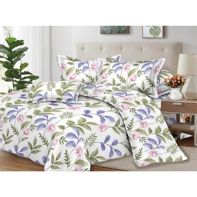 JUEGO DE SÁBANAS 100% ALGODÓN 2PLAZAS 4 PIEZAS 2000 HILOS FLORAL ACUARELA