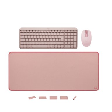 COMBO LOGITECH TECLADO K250 + MOUSE M196 +PAD MOUSE ROSADO - 2