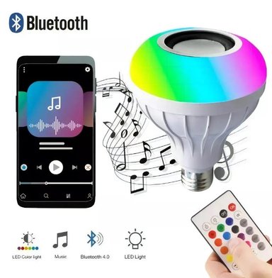 BOMBILLA DE LUZ CON MÚSICA LED,ALTAVOZ.
