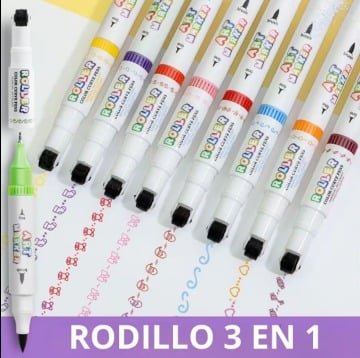 SET DE 8 LAPICEROS ROLLER 3 EN 1