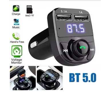 ADAPTADOR BLUETOOTH 5.0 PARA AUTO + CARGADOR USB DUAL