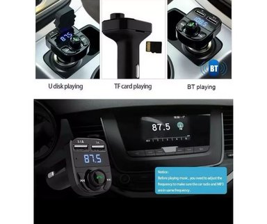 ADAPTADOR BLUETOOTH 5.0 PARA AUTO + CARGADOR USB DUAL - 4