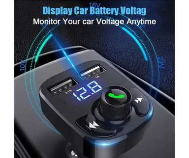 ADAPTADOR BLUETOOTH 5.0 PARA AUTO + CARGADOR USB DUAL - 5