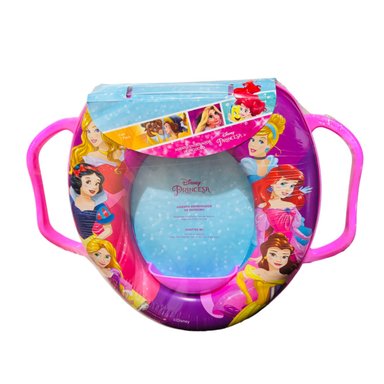 ASIENTO DISNEY PRINCESAS ROSA ADAPTADOR INODORO CON ASA ROSADO