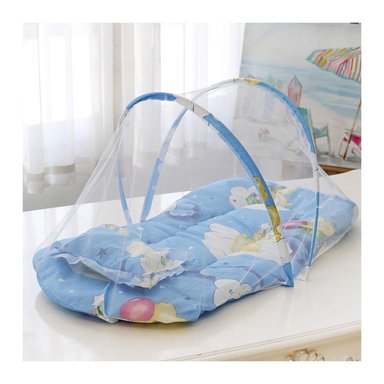 CUNA CELESTE MOSQUITERO BEBE NIÑOS