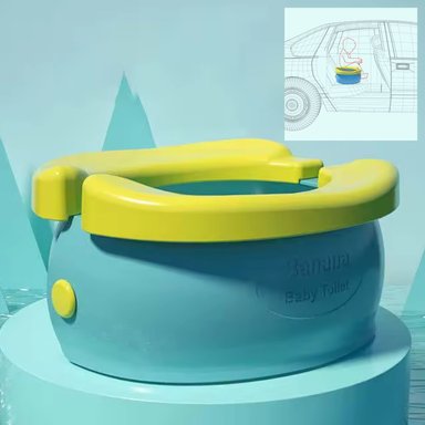 URINARIO CELESTE BACIN PORTATIL BANANA AZUL NIÑOS