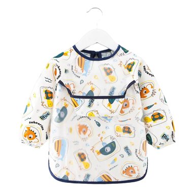 BABERO IMPERMEABLE 3 A 4 AÑOS MUNDO MARINO BLANCO