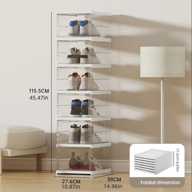 ZAPATERO DE CUBOS TRANSPARENTE ACRILICO 6 NIVELES