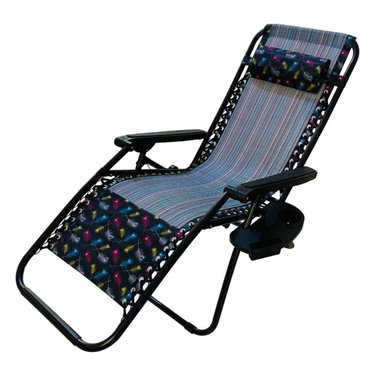 SILLA GRIS PEREZOSA RECLINABLE BANDEJA POSA VASO - 2