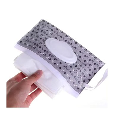 PORTA TOALLITAS HUMEDAS TIPO CRUZ GRIS