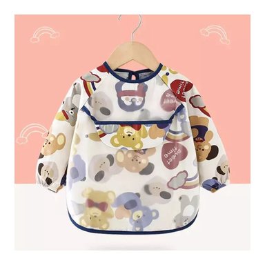 BABERO BLANCO IMPERMEABLE 3 A 4 AÑOS OSITOS