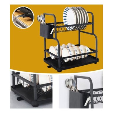 ESCURRIDOR NEGRO VAJILLA 2 NIVELES
