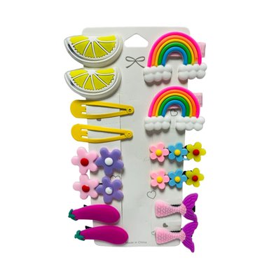GANCHOS MULTICOLOR CABELLO NIÑAS 18 PARES KAWAII