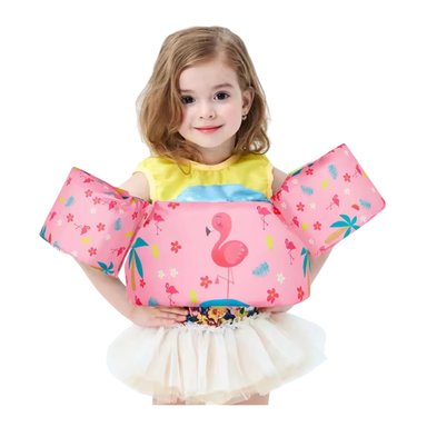 CHALECO FLOTADOR ROSADO CON BRAZOS FLAMINGO
