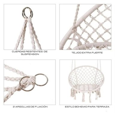 SILLA MECEDORA COLGANTE DE RATAN C - 5
