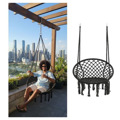 SILLA MECEDORA COLGANTE DE RATAN N