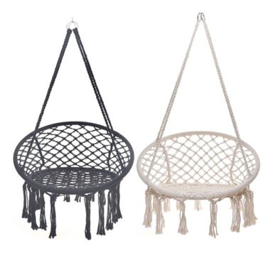 SILLA MECEDORA COLGANTE DE RATAN GRIS - 5