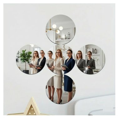 ESPEJO ADHESIVO CIRCULAR 30CM DIAMETRO PACK 5 UNDS