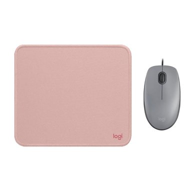 KIT LOGITECH MOUSE M110 GRIS PAD MOUSE 200X230 ROSADO - 1