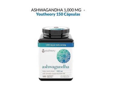 ASHWAGANDHA 1000 MG. 150 CÁPSULAS - YOUTHEORY
